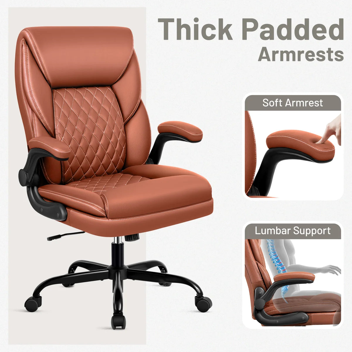 Ergonomic Faux Leather Home Office Chair