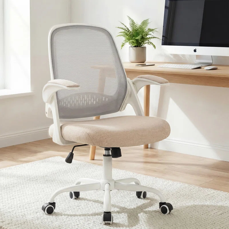 Ergonomic Mesh Home Office Chair with Armrests, Space-Saving Design and Steel Base
