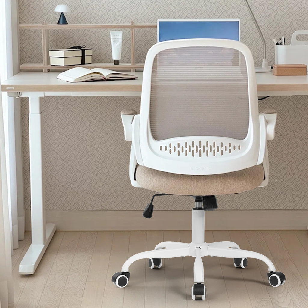 Ergonomic Mesh Home Office Chair with Armrests, Space-Saving Design and Steel Base
