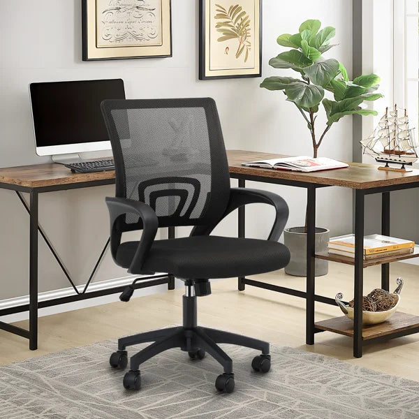 Ergonomic Swivel Office Chair with Adjustable Lumbar, Height & Tilt Support