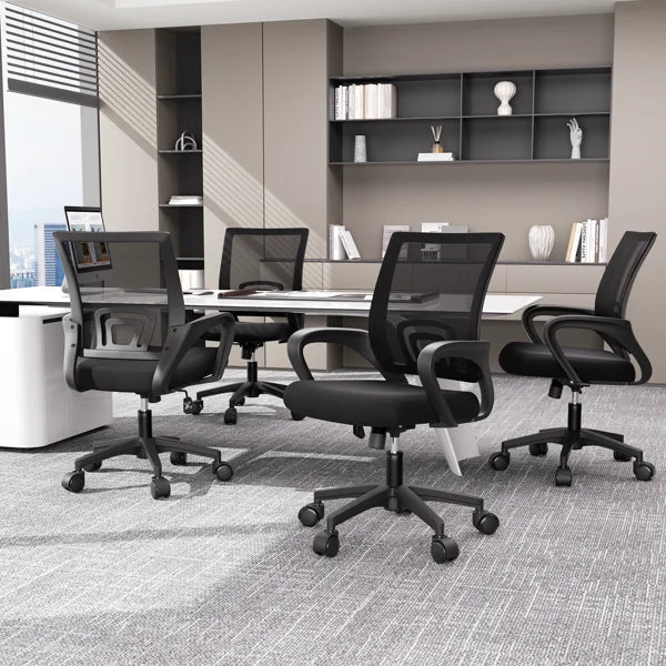Ergonomic Swivel Office Chair with Adjustable Lumbar, Height & Tilt Support